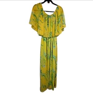 Janette Green Tropical Maxi Dress | Size S